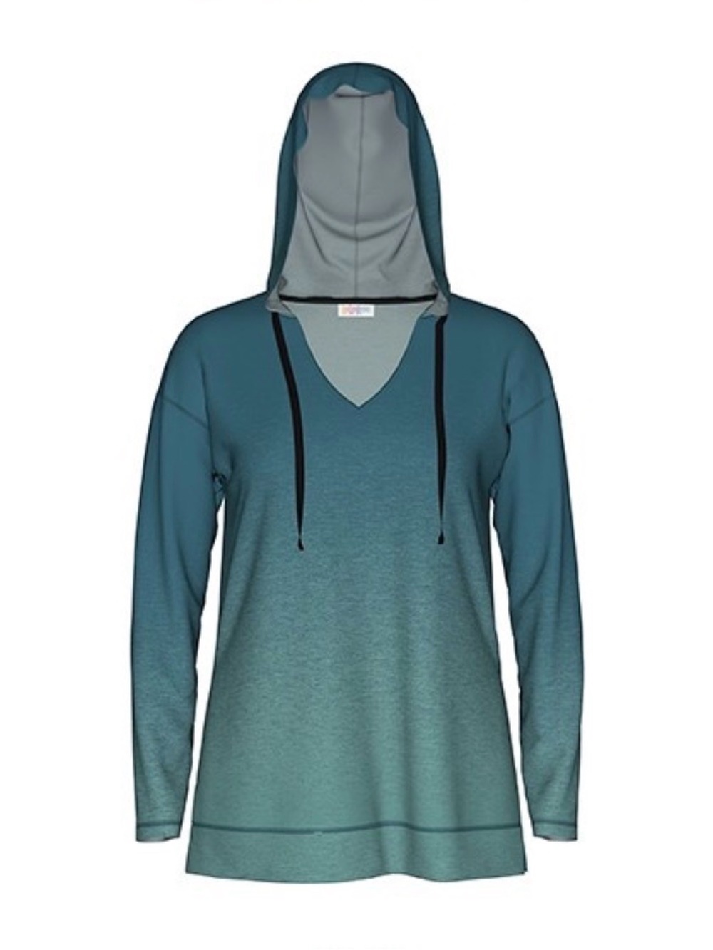 LulaRoe Eliza Blue Green Ombre Hooded Women's Top